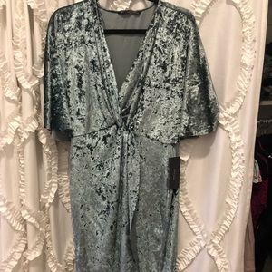 NWT Zara velvet blue dress